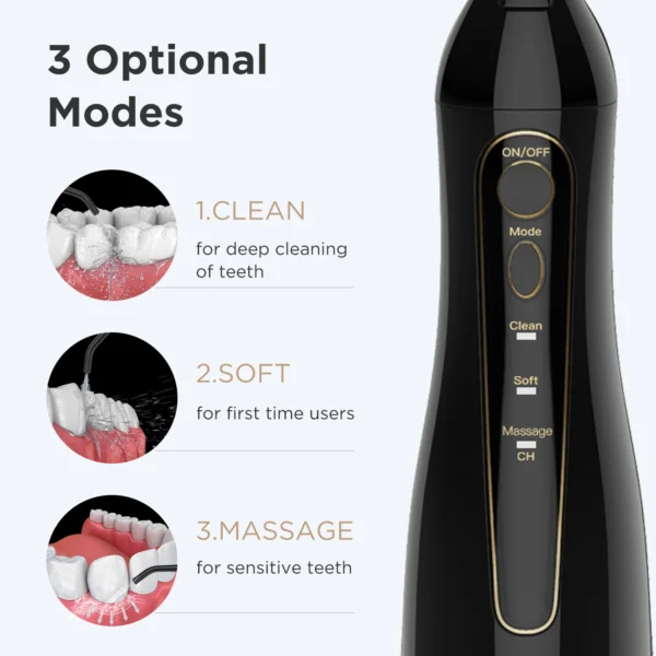 Ensemble Dentaire Complet Fairywill : Hydropulseur 300ML et Brosse à Dents Électrique Sonique vue 2