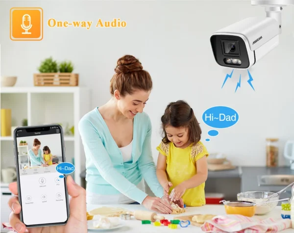 Système de Caméra de Sécurité 4K 8MP PoE NVR avec Audio et Vision Nocturne Couleur vue 2