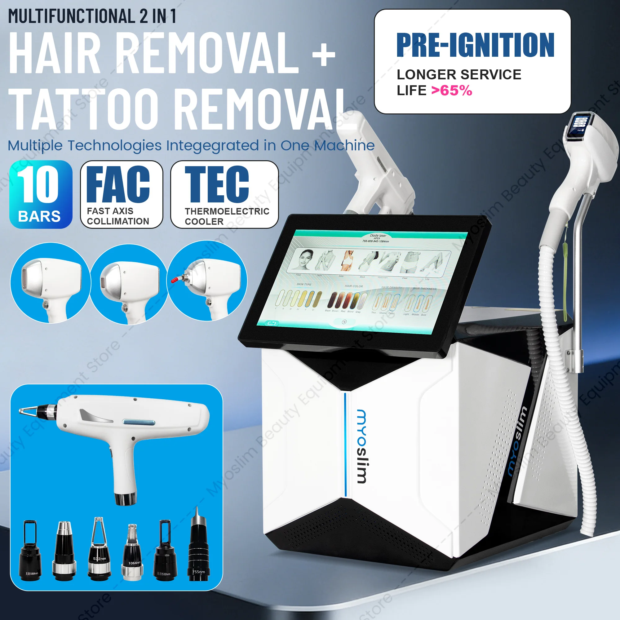 Appareil d'épilation laser professionnel Soprano 2-en-1 808nm Picoseconde et ND YAG image 4