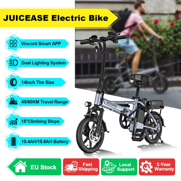 Vélo Électrique Tout-Terrain Pliable 14 Pouces - Édition 2026