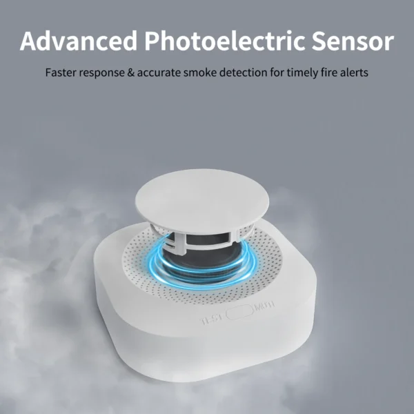 Détecteur de fumée intelligent WiFi PGST Tuya avec alarme 90 dB