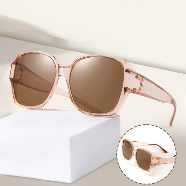Lunettes de Soleil Polarisées Rondes Rétro pour Sur-Lunettes