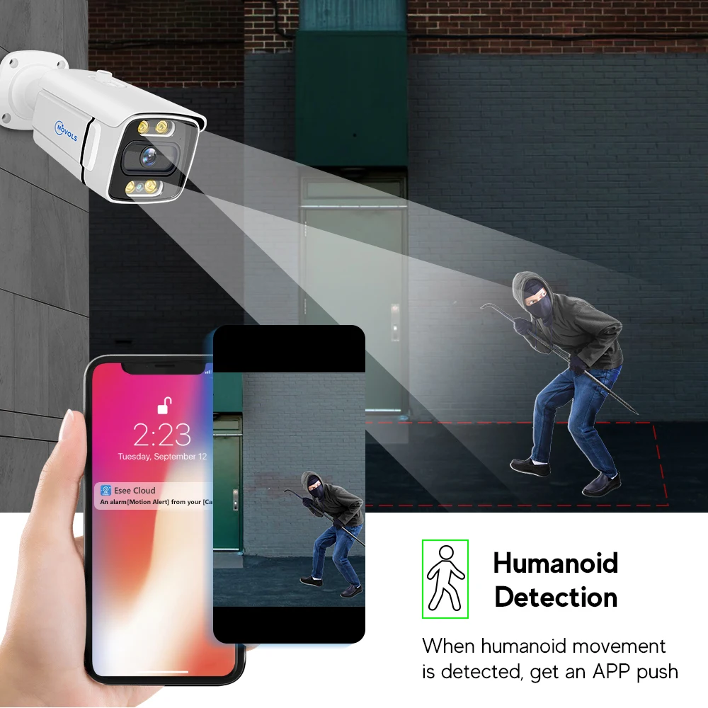 Système de Caméra de Sécurité MOVOLS 8CH PoE - Kit de Surveillance Vidéo 5MP/8MP avec Audio Bidirectionnel et Vision Nocturne image 3