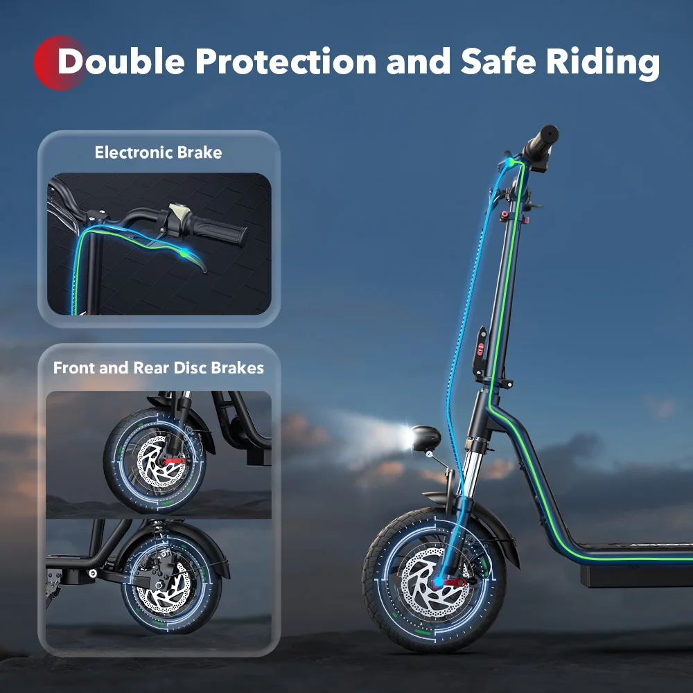 Trottinette Électrique i12 IScooter avec Siège, Panier et Roues de 12 Pouces - 500W image 4