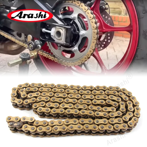 Kit Chaîne Moto Arashi à Joints Toriques et Finition Dorée