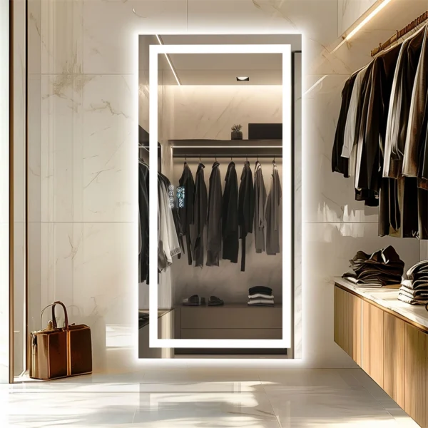 HOMirror - Miroir de courtoisie LED intelligent mural avec Bluetooth et antibuée vue 2