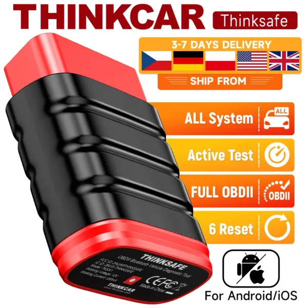 Scanner OBD2 sans fil Thinkcar Thinksafe - Outil de diagnostic automobile Bluetooth toutes fonctions