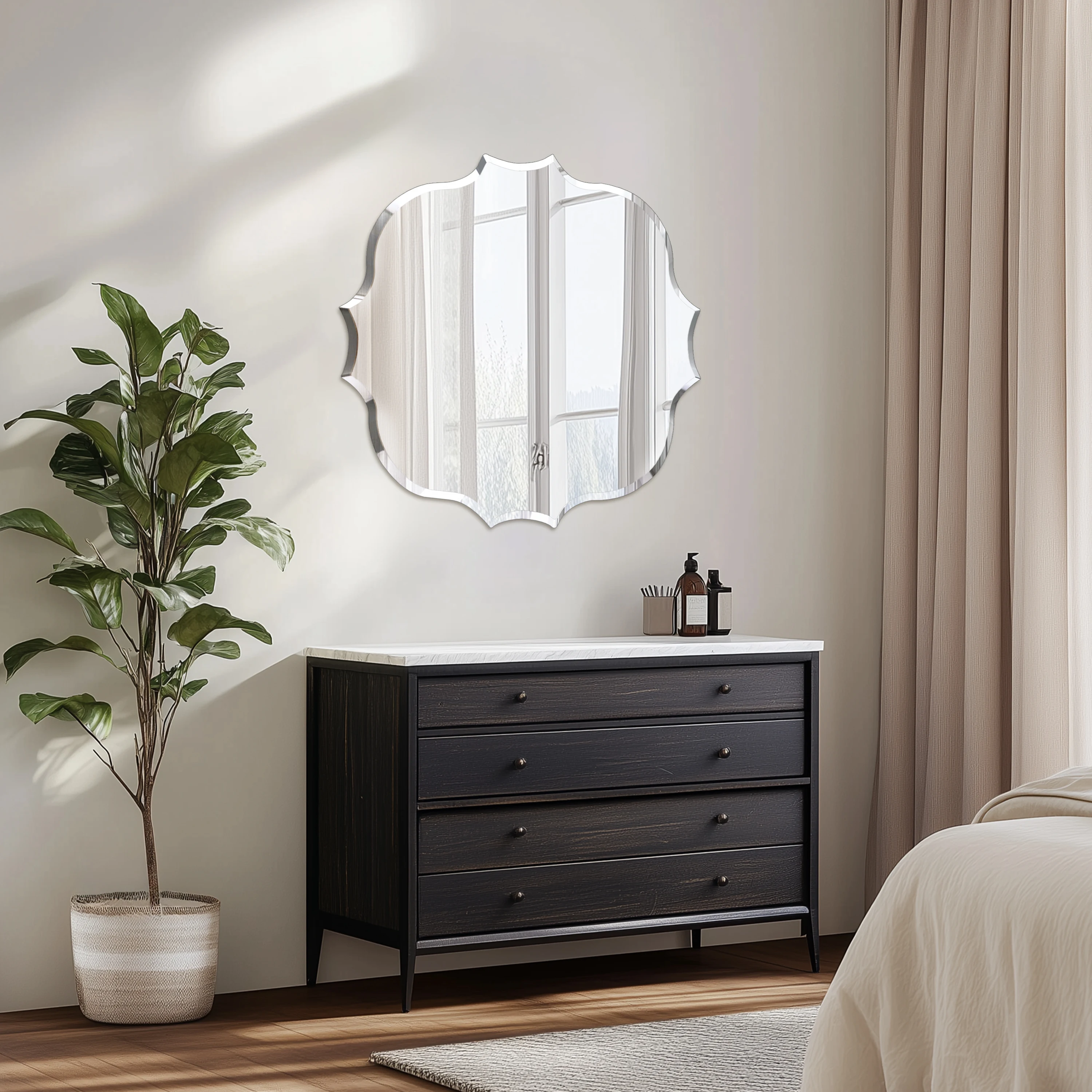 Miroir Mural Moderne et Irrégulier aux Bords Biseautés image 4