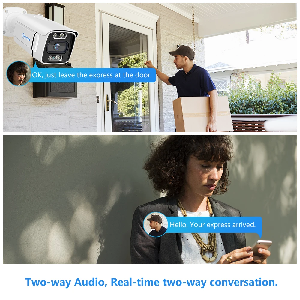 Système de Caméra de Sécurité MOVOLS 8CH PoE - Kit de Surveillance Vidéo 5MP/8MP avec Audio Bidirectionnel et Vision Nocturne vue 2