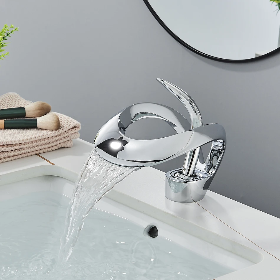 Mitigeur de lavabo cascade de luxe Uythner - Robinet monocommande pour vasque image 5