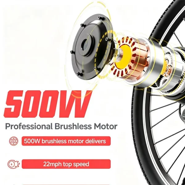 Vélo Électrique HEADER BK1350 - 500W et Pneus 26 Pouces vue 2
