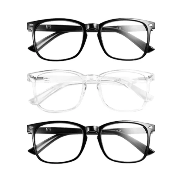 Lunettes géométriques élégantes à verres transparents pour le quotidien