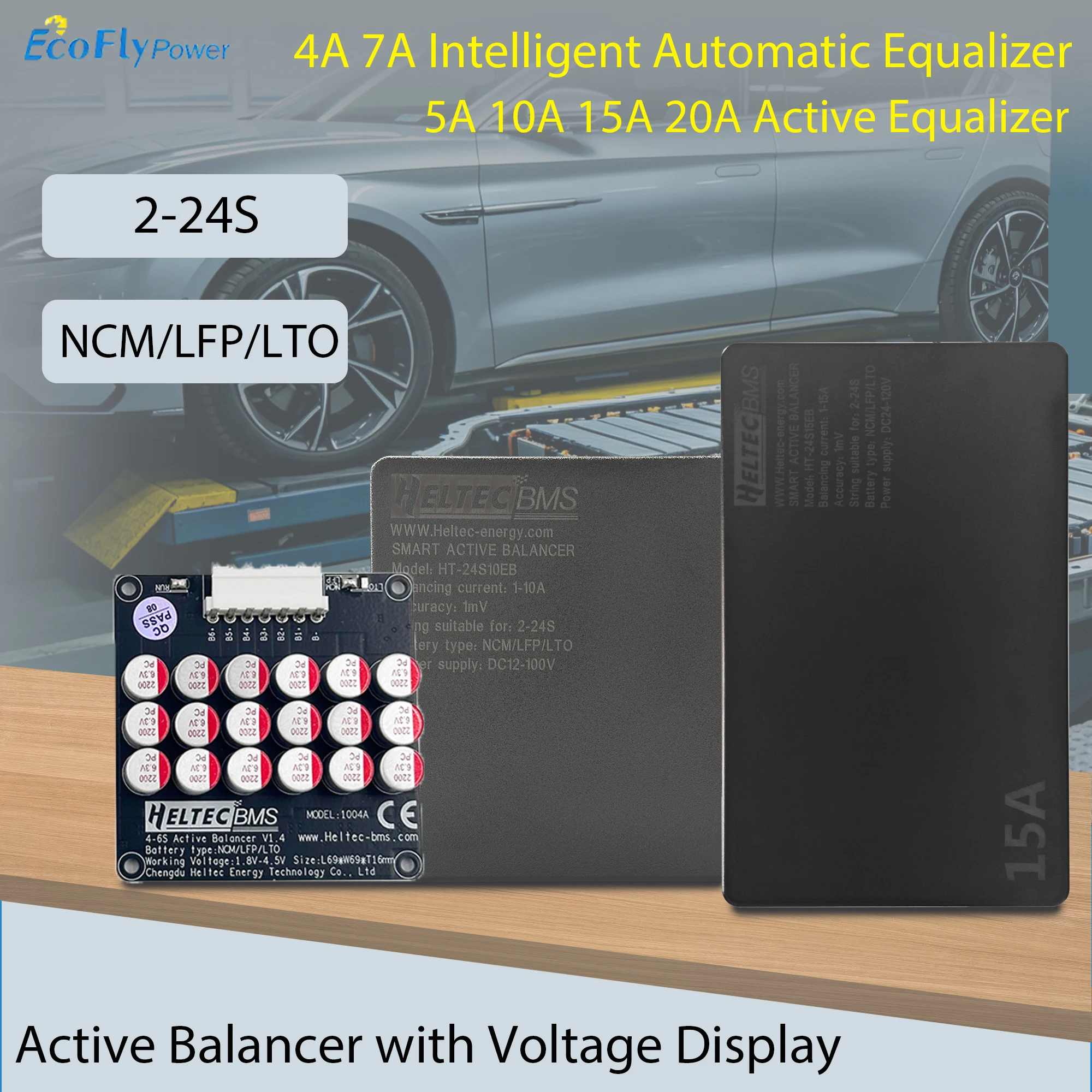 Égaliseur Actif et Équilibreur de Cellules pour Packs Batteries Lithium 2S-24S