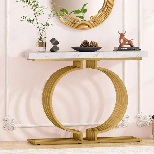 Tribesigns Table Console Moderne avec Base Dorée, 40 Pouces vue 2