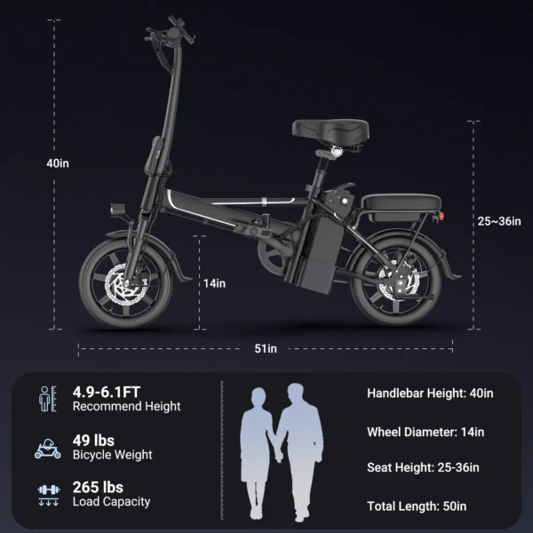 Vélo Électrique Tout-Terrain Pliable 14 Pouces - Édition 2026 vue 2