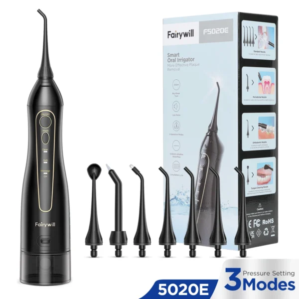 Ensemble Dentaire Complet Fairywill : Hydropulseur 300ML et Brosse à Dents Électrique Sonique