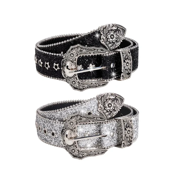 Ceinture Gothique en Strass pour Femme - Style Rétro Cowboy Y2K