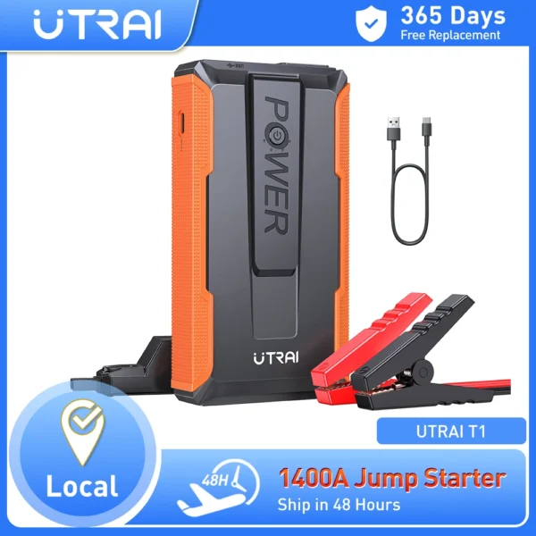 Batterie Externe et Démarreur de Secours Portable 12V pour Véhicule avec Éclairage d'Urgence