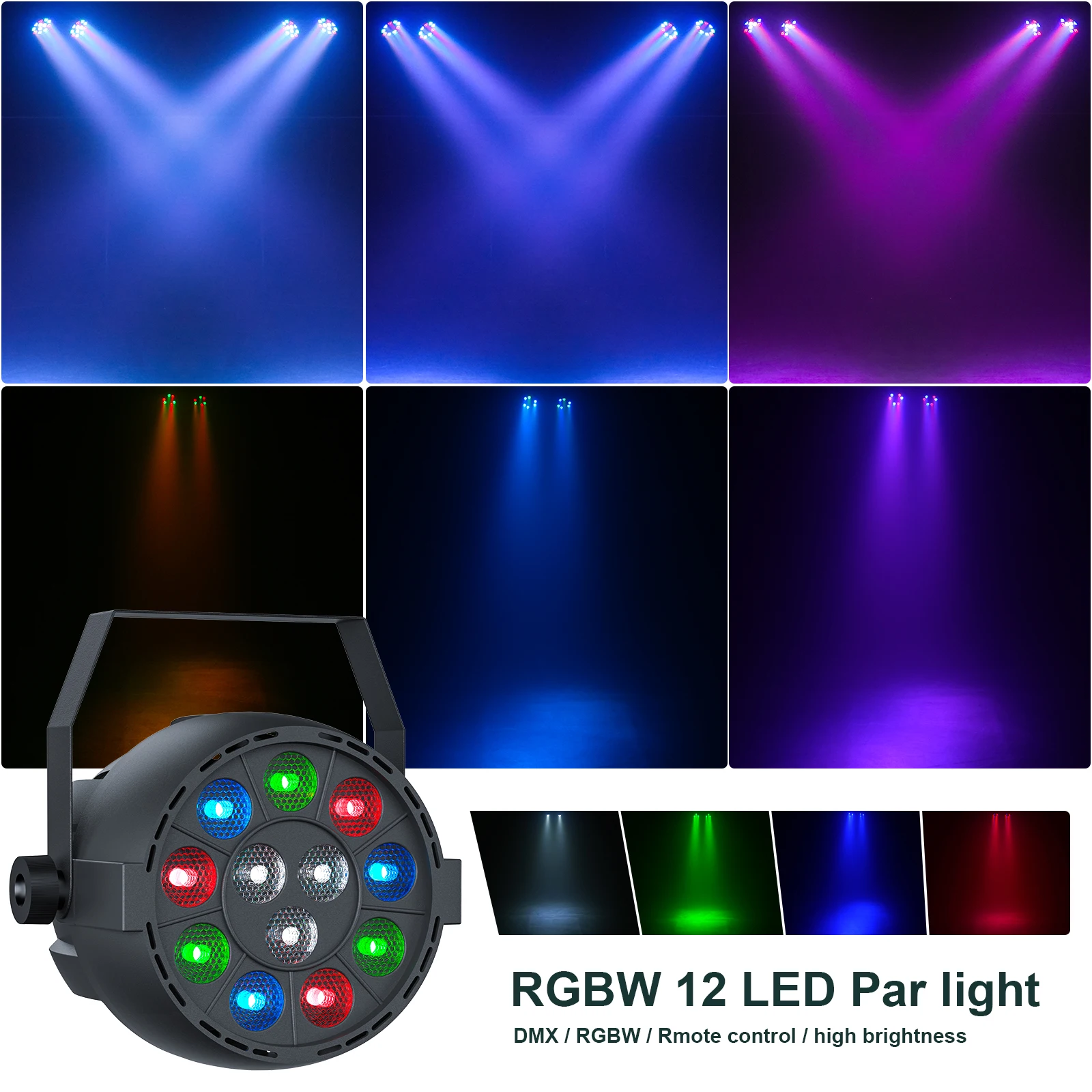 Datewink Projecteur Scénique LED RGBW 60W avec Support et Sac de Transport pour DJ et Fêtes vue 2