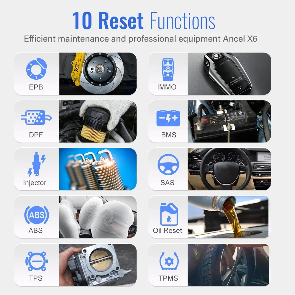 Lecteur de codes de diagnostic automobile Ancel X6 Bluetooth OBD2 - Tablette Android et fonctions avancées image 4