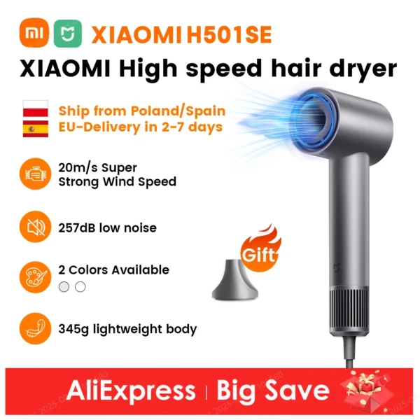 Sèche-cheveux haute vitesse Xiaomi Mijia H501SE - 1600W - Ions Négatifs vue 2