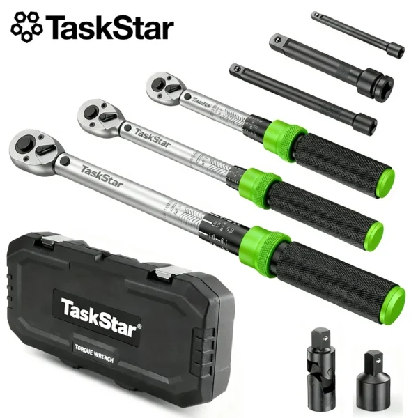 Coffret de clés dynamomètres TaskStar 8 pièces - Entraînements 1/4, 3/8 et 1/2 pouce