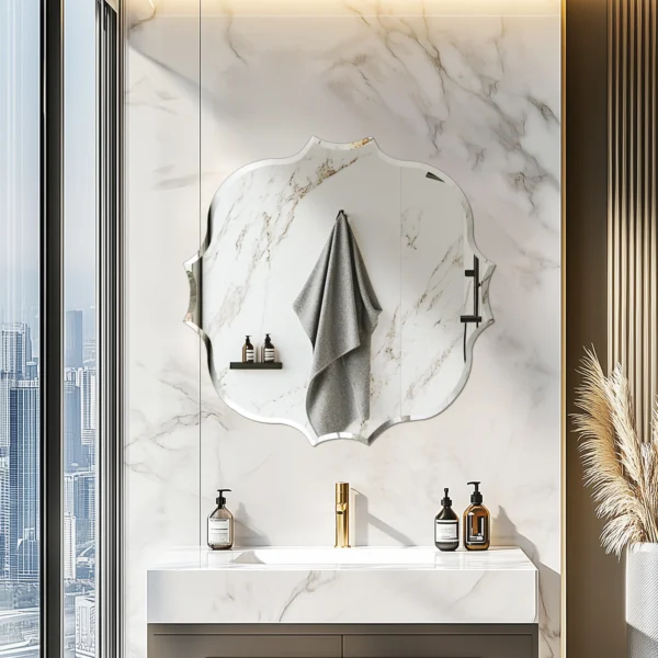 Miroir Mural Moderne et Irrégulier aux Bords Biseautés vue 2