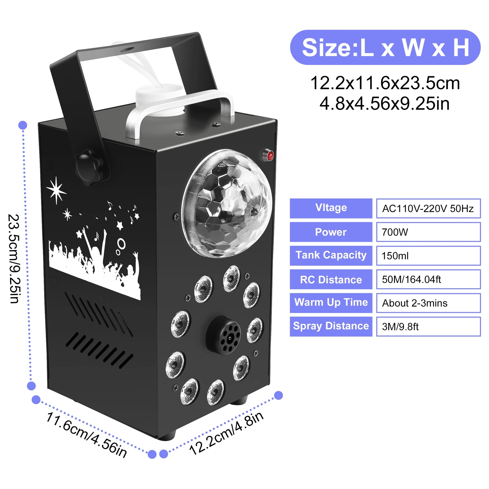 Machine à Brouillard 700W avec Éclairage RVB et Télécommande pour Scène et Fêtes image 5