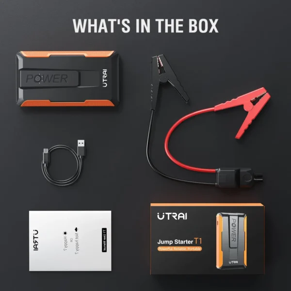 Batterie Externe et Démarreur de Secours Portable 12V pour Véhicule avec Éclairage d'Urgence vue 2