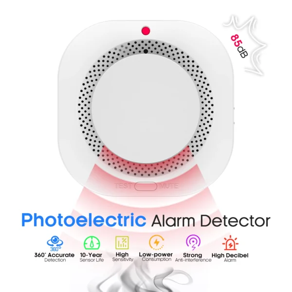 Détecteur de Fumée Photoélectrique Indépendant PGST pour Sécurité Intérieure à Couverture 360°