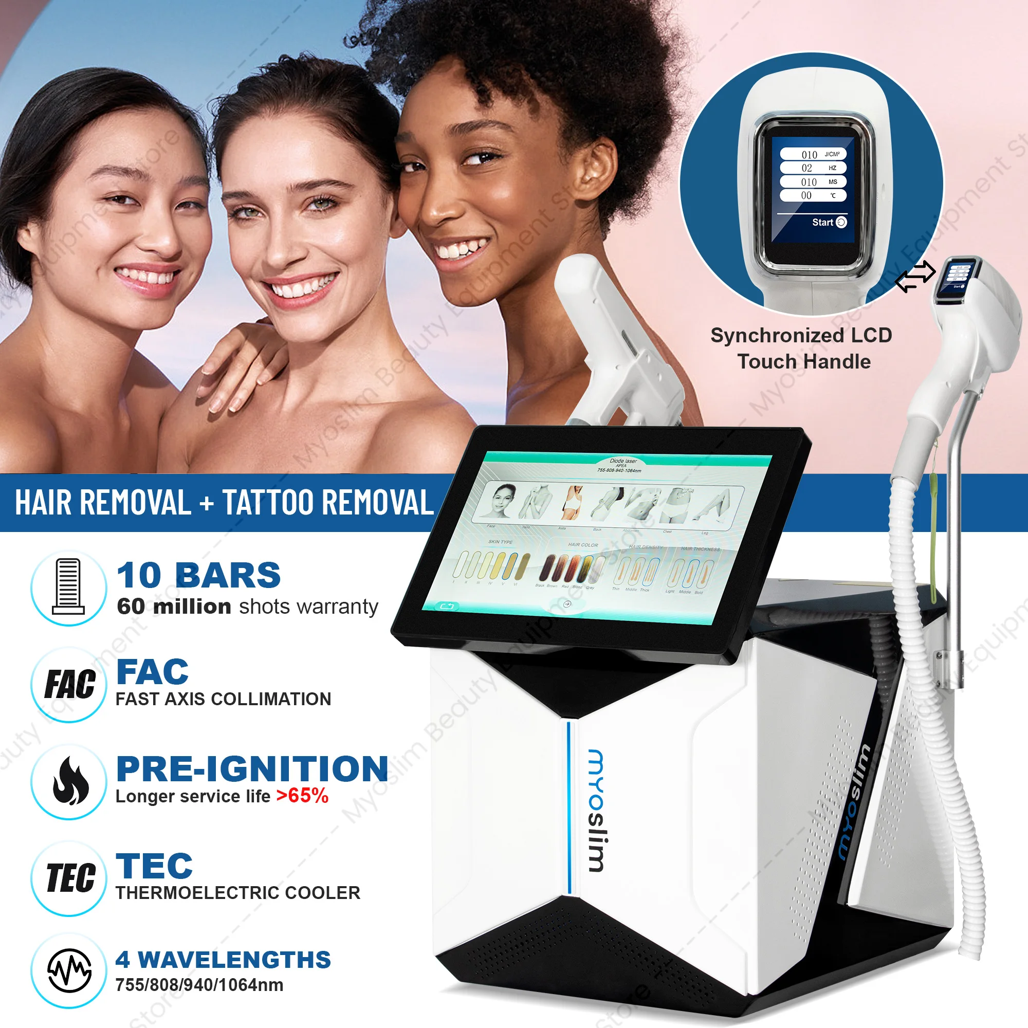 Appareil d'épilation laser professionnel Soprano 2-en-1 808nm Picoseconde et ND YAG image 5