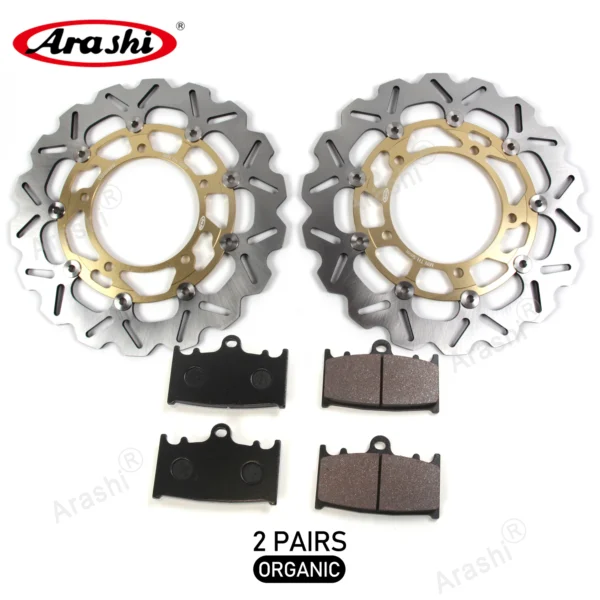 Disques de frein avant flottants et plaquettes Arashi pour Suzuki GSF Bandit 1250