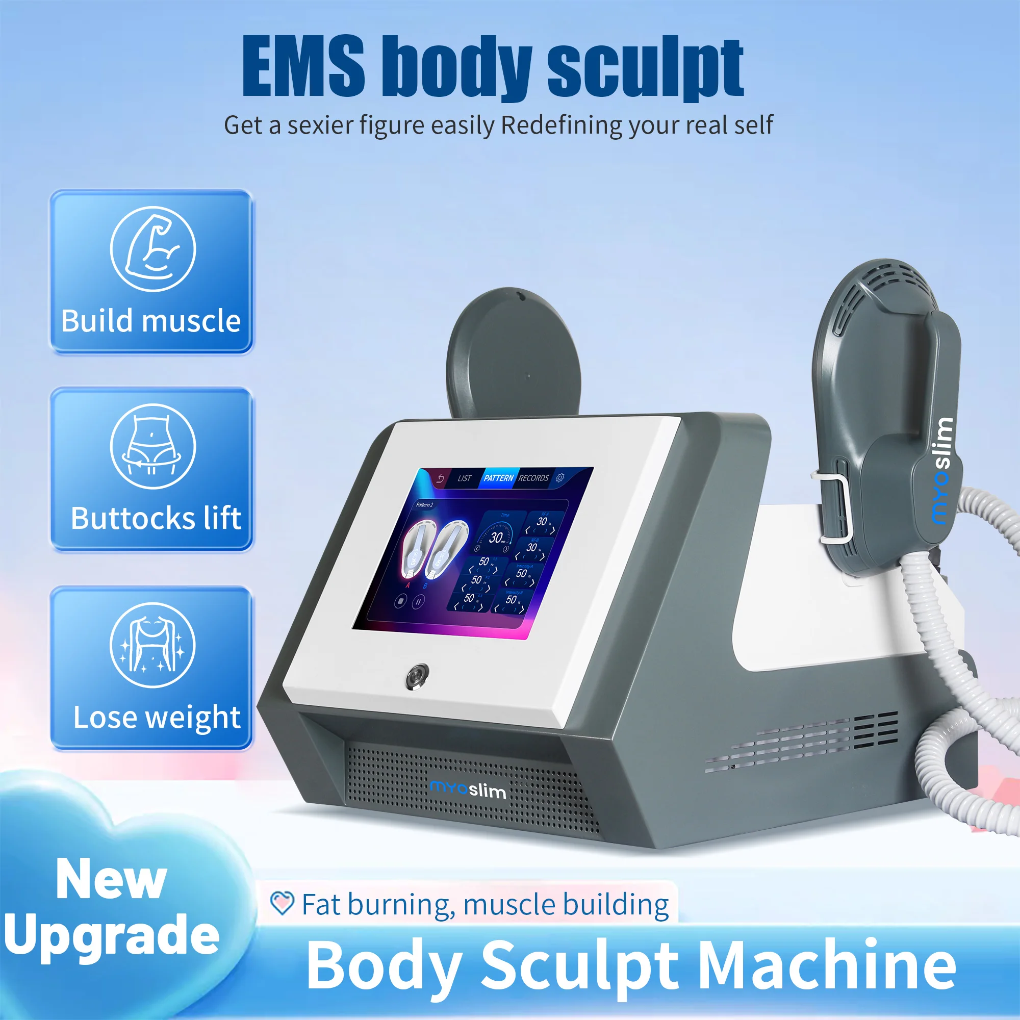 Appareil Amincissant Myoslim RF NEO - Machine de Sculpture Corporelle EMS & Brûleur de Graisse
