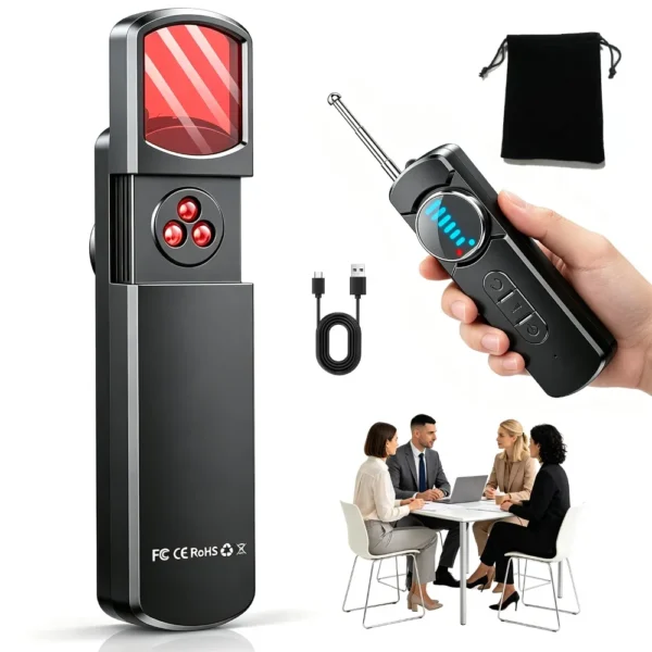 Détecteur RF Anti-Espion et Anti-Caméras Cachées Portable avec Alarme de Vibration