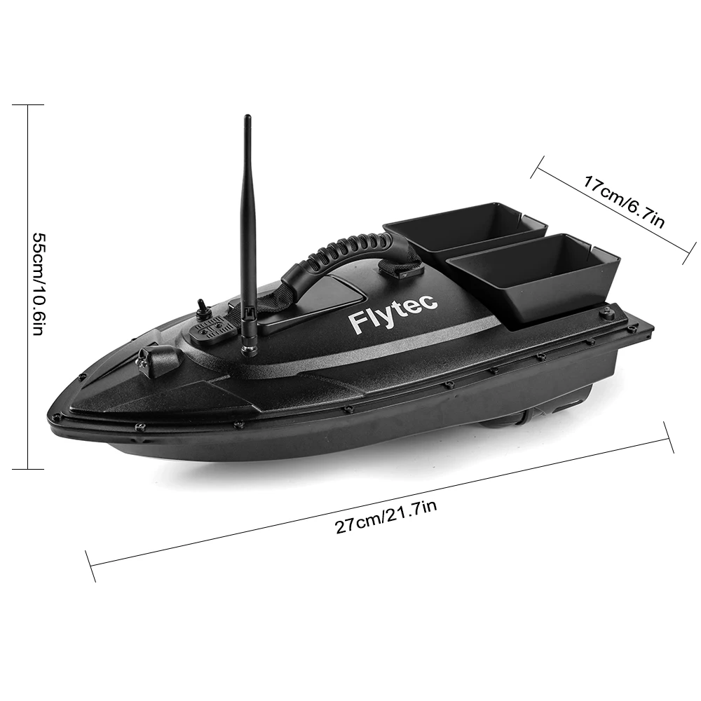 Bateau à appâts de pêche télécommandé Flytec 500m avec double moteur et LED image 6