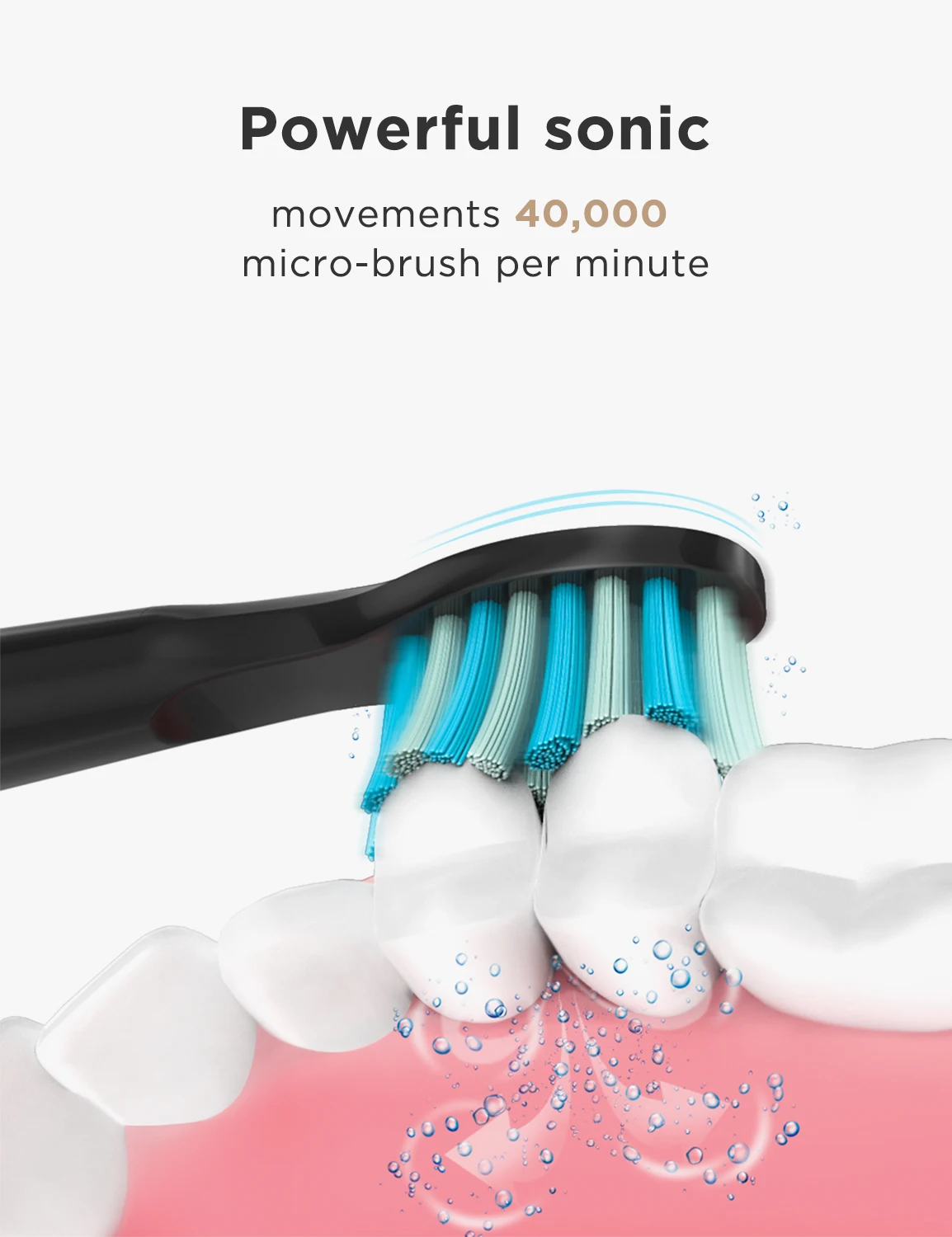 Brosse à dents électrique sonique Fairywill FW-D7 avec étui et têtes de rechange image 4