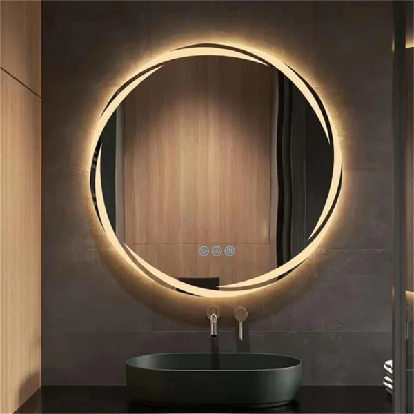 Miroir de Salle de Bain LED Circulaire Rétroéclairé et Anti-buée