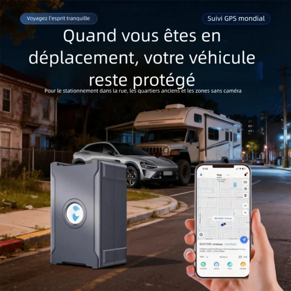 Traceur GPS de Voiture Sans Fil Antivol avec Suivi en Temps Réel et Carte SIM Intégrée vue 2