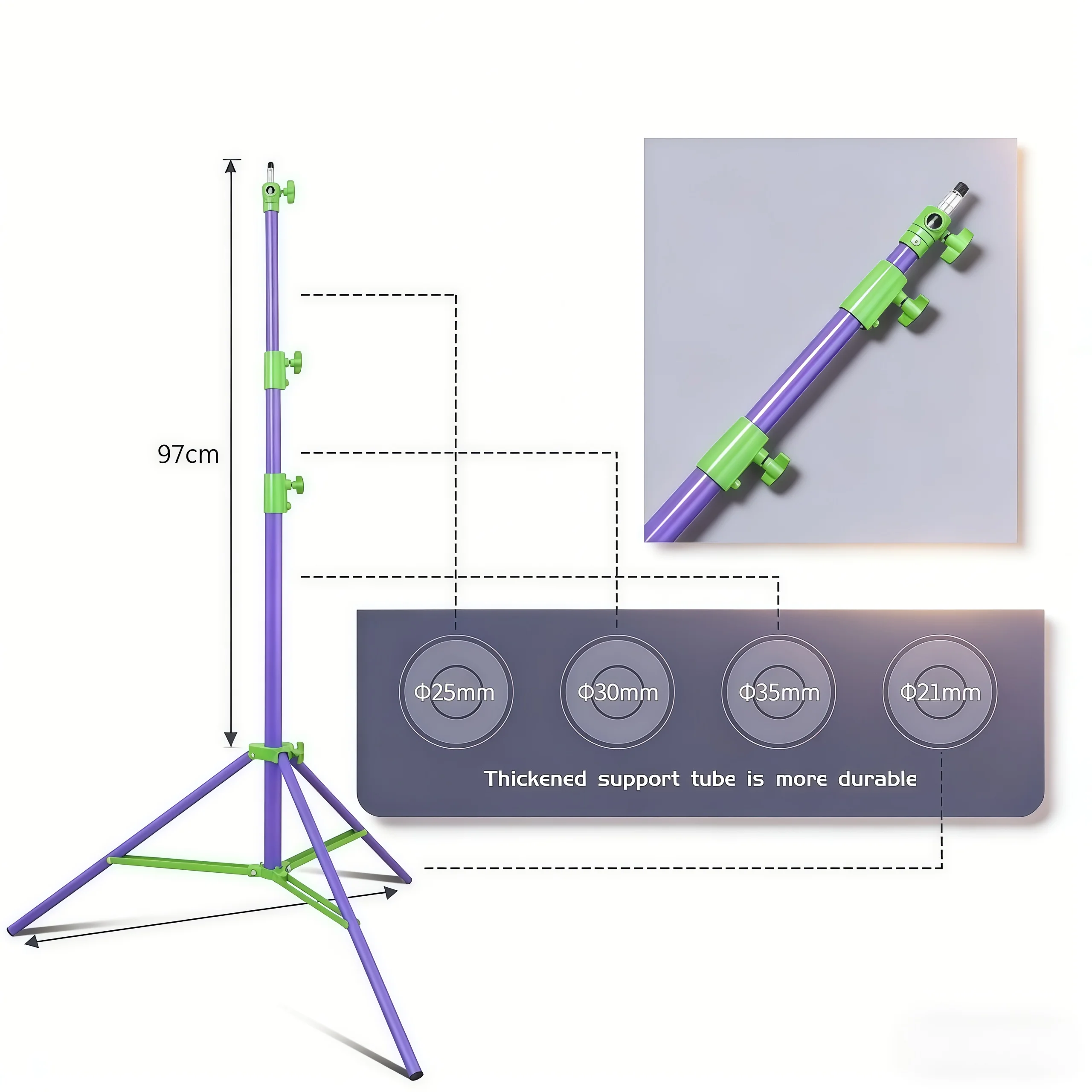 Trépied de Studio Professionnel 2,8 M en Alliage et Acier avec Vis Universelle 1/4"-3/8" image 3