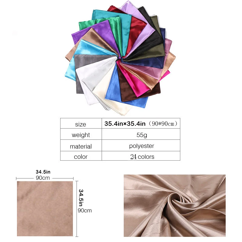 Foulard Carré en Soie pour Femme 90x90 cm - Élégance Unie et Polyvalente image 6