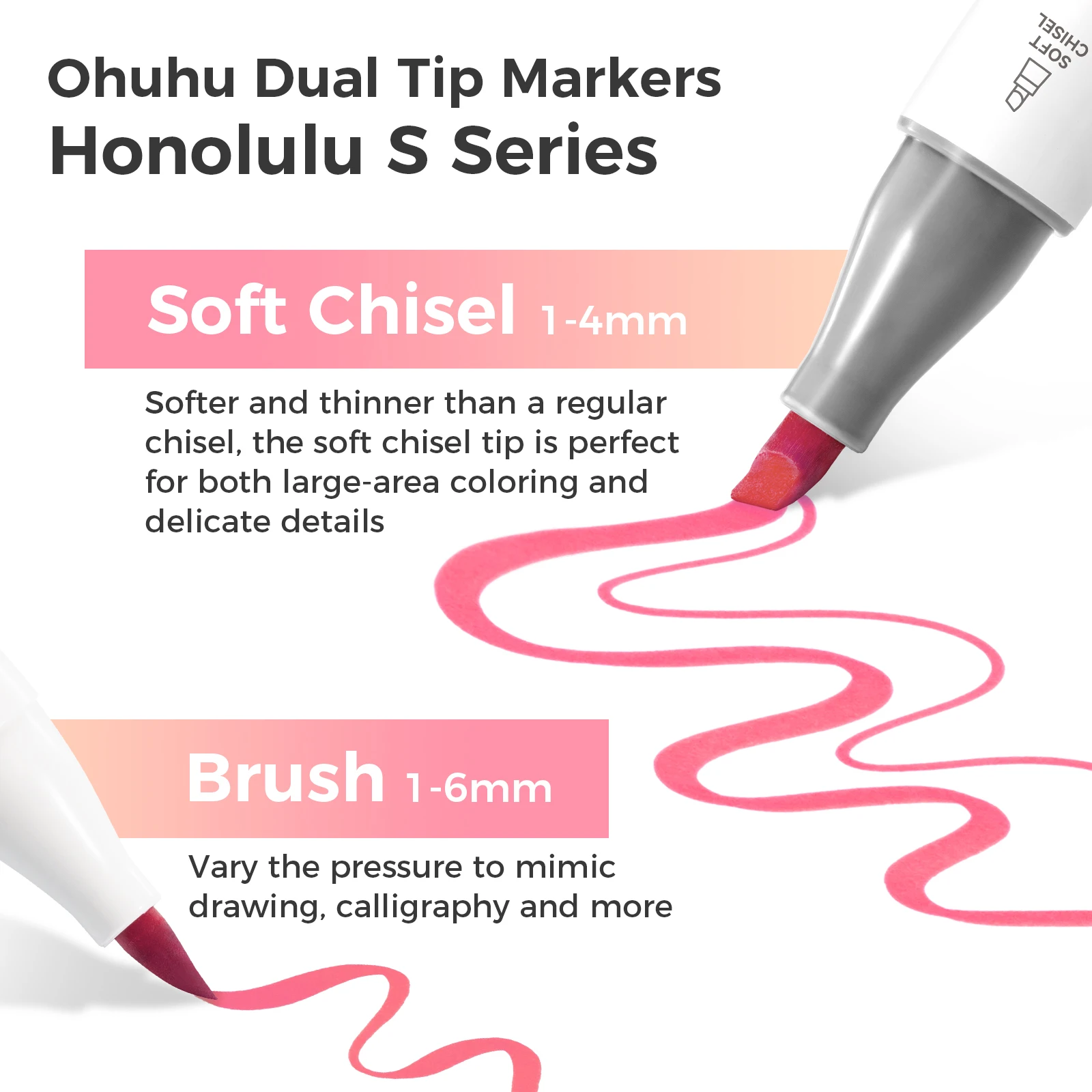 Ohuhu Honolulu S 60 - Ensemble de marqueurs artistiques à l'alcool avec double pointe vue 2