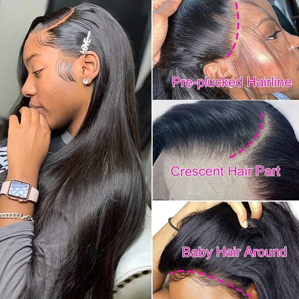 Perruque Lisse Full Lace Wig Naturelle sans Colle vue 2