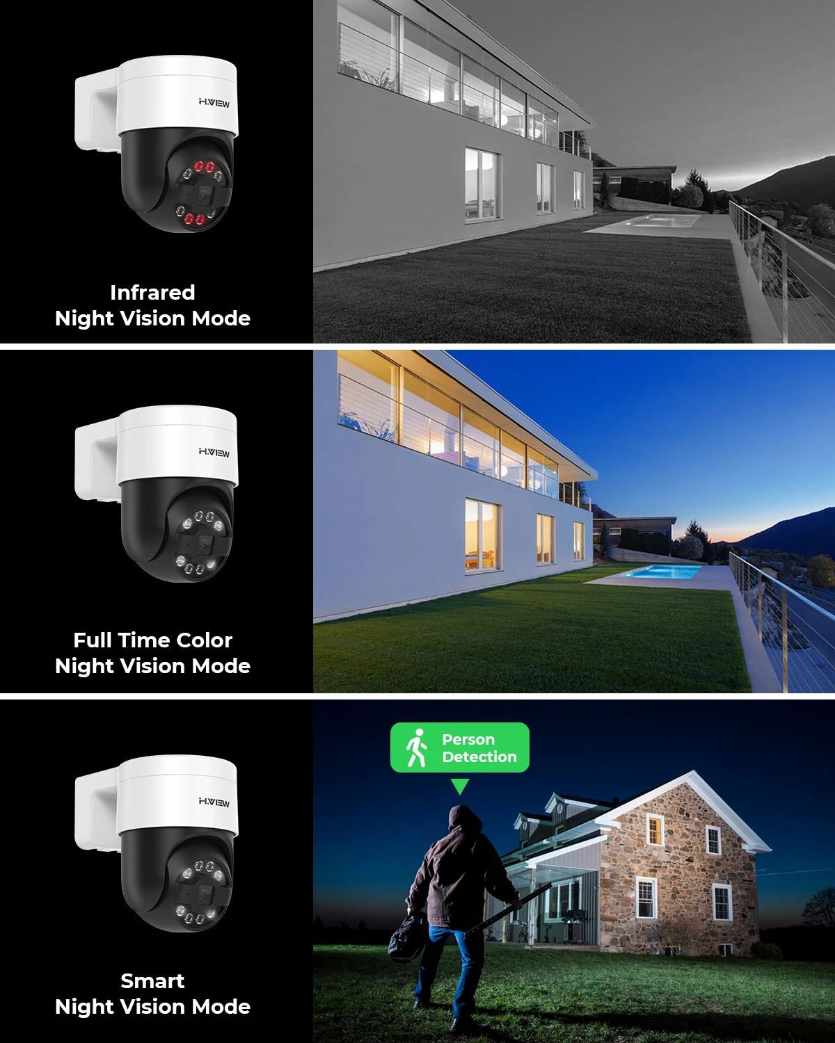 Caméra de Surveillance Extérieure PoE PTZ 4K Ultra HD avec Audio Bidirectionnel H.View image 5