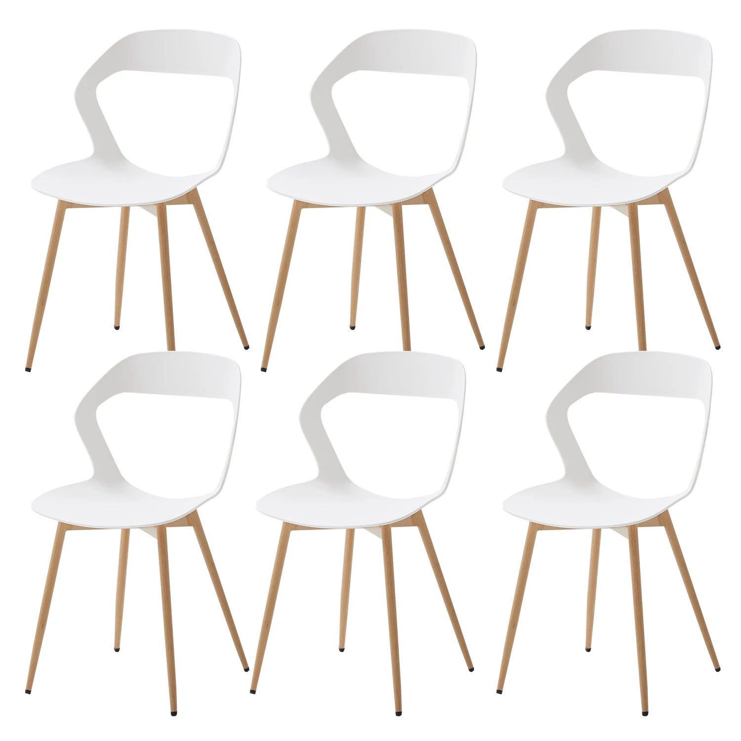 Lot de 6 Chaises de Salle à Manger Design Nordique et Épuré