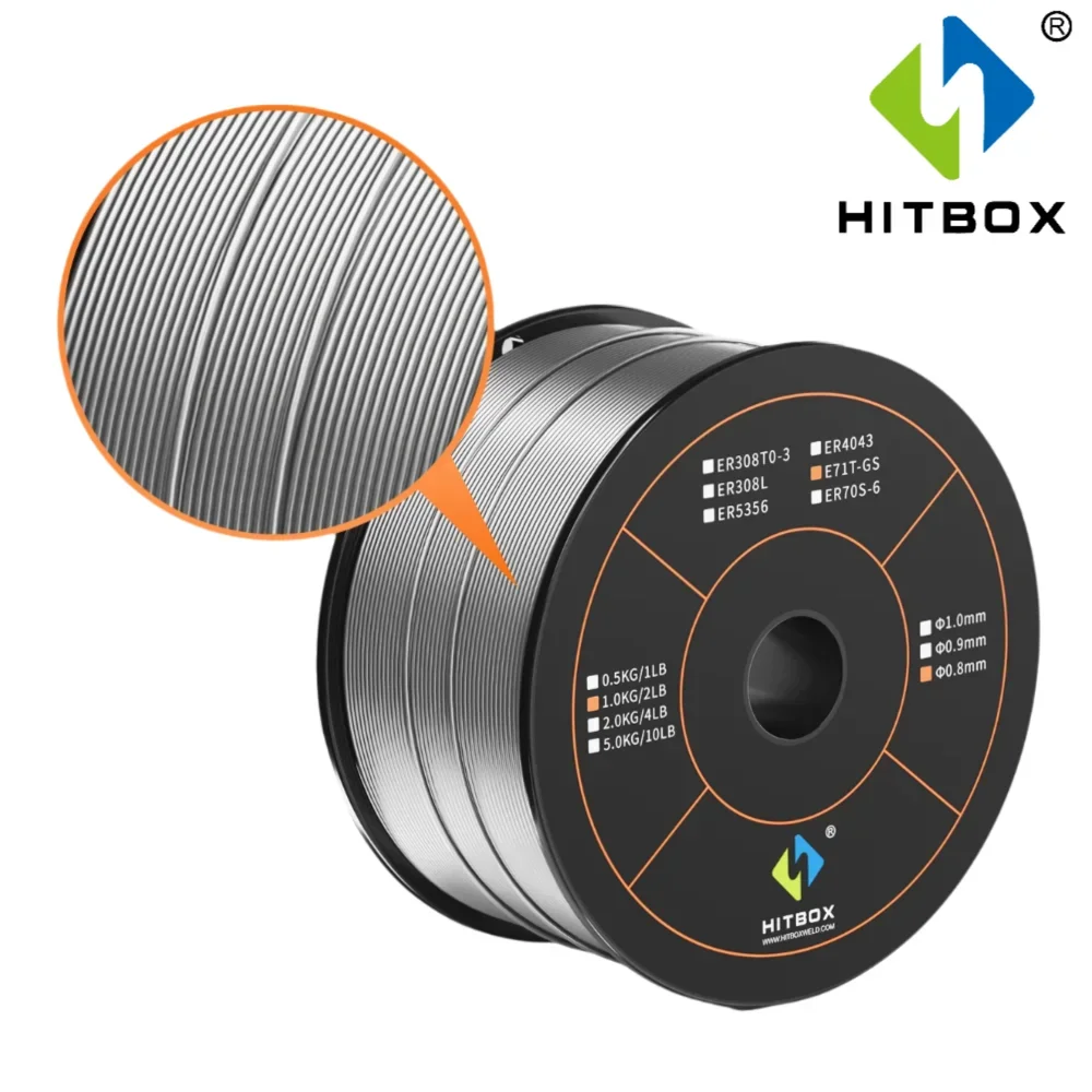 Fil Fourré MIG sans Gaz HITBOX E71T-GS 0.8 mm 1 kg