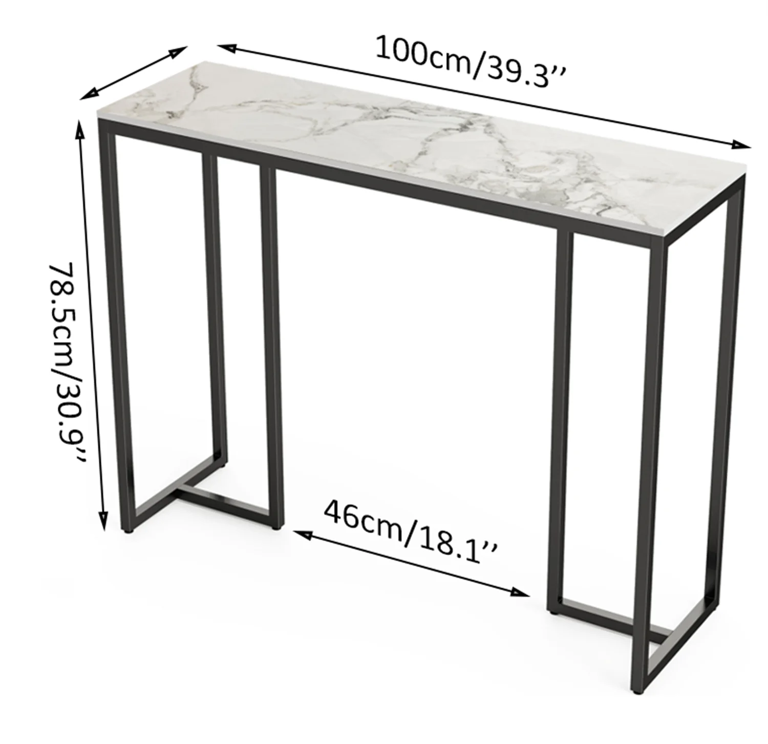 Table Console Moderne en Marbre avec Structure Métallique image 4