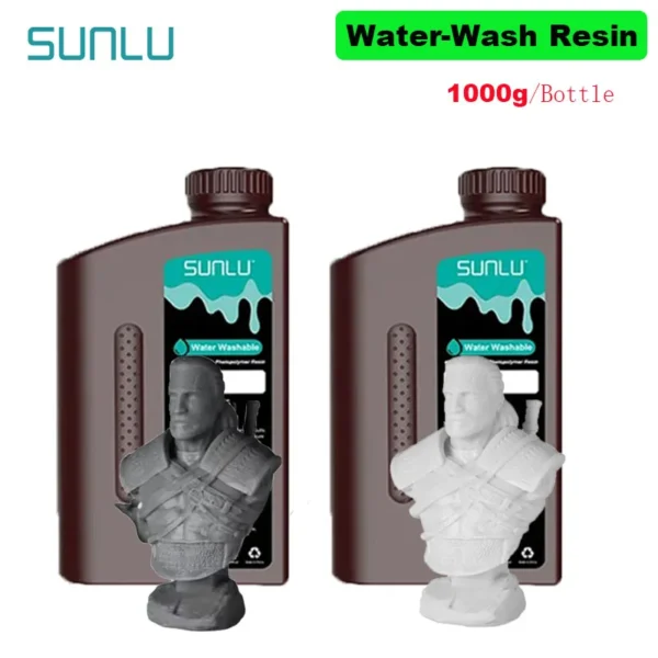 SUNLU Résine Photopolymère Lavable à l'Eau & ABS pour Imprimante 3D LCD/DLP/SLA