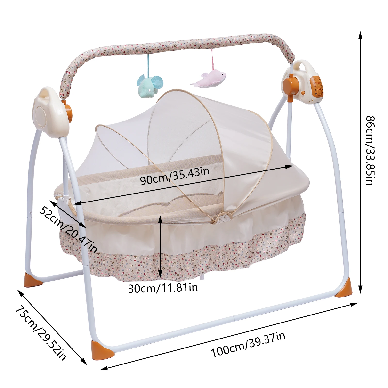 Berceau Électrique à Bascule et Balançoire Connectée pour Bébé - 5 Vitesses et Musique Bluetooth image 6