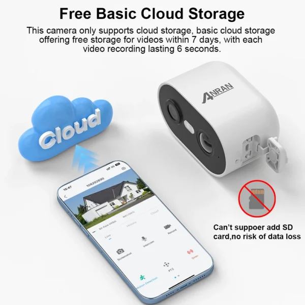 Caméra de Surveillance Intelligente sans Fil ANRAN 2K avec Batterie et Vision Nocturne vue 2