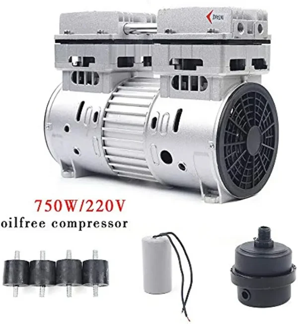 Tête de Compresseur d'Air Silencieuse 750W 8 Bars Sans Huile
